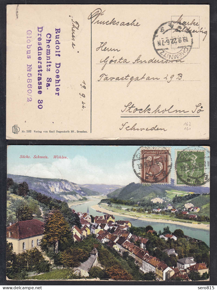 AK WEHLEN Sächsische Schweiz 1922 Nach Stockholm    (32696 - Andere & Zonder Classificatie