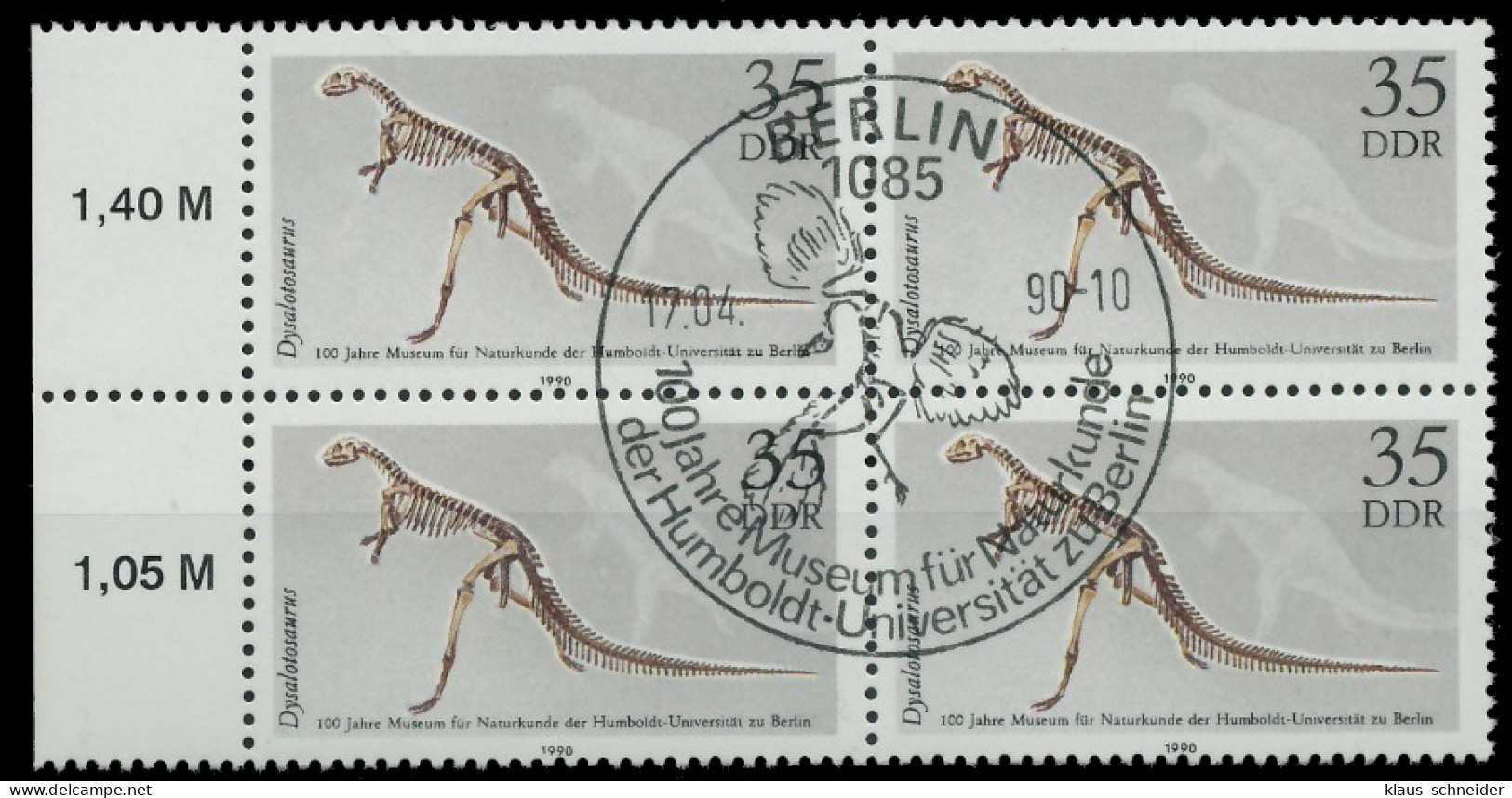 DDR 1990 Nr 3326 ESST Zentrisch Gestempelt VIERERBLOCK SRA X04B39A - Used Stamps