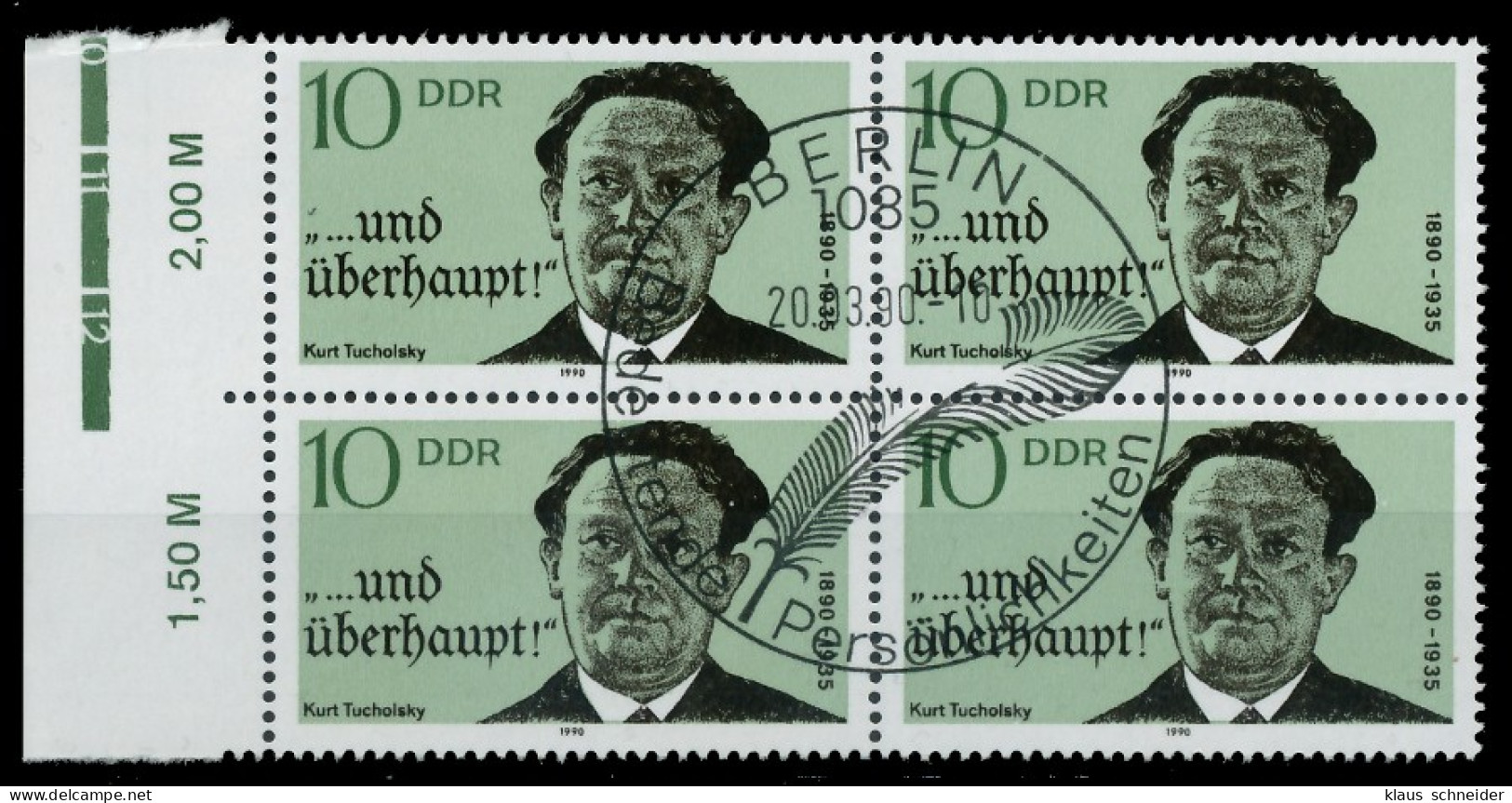 DDR 1990 Nr 3321 ESST Zentrisch Gestempelt VIERERBLOCK SRA X04B512 - Used Stamps