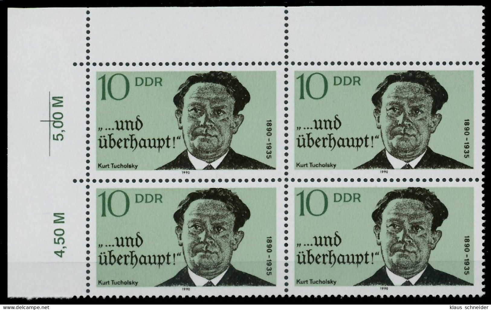 DDR 1990 Nr 3321 Postfrisch VIERERBLOCK ECKE-OLI X04B566 - Unused Stamps