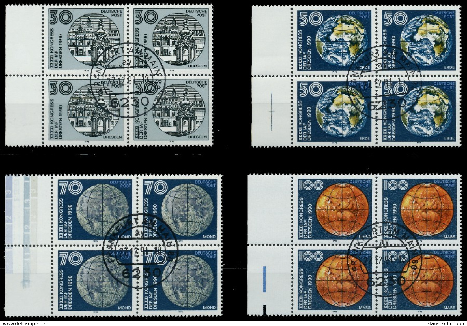 DDR 1990 Nr 3360-3363 Zentrisch Gestempelt VIERERBLOCK X050ECE - Used Stamps