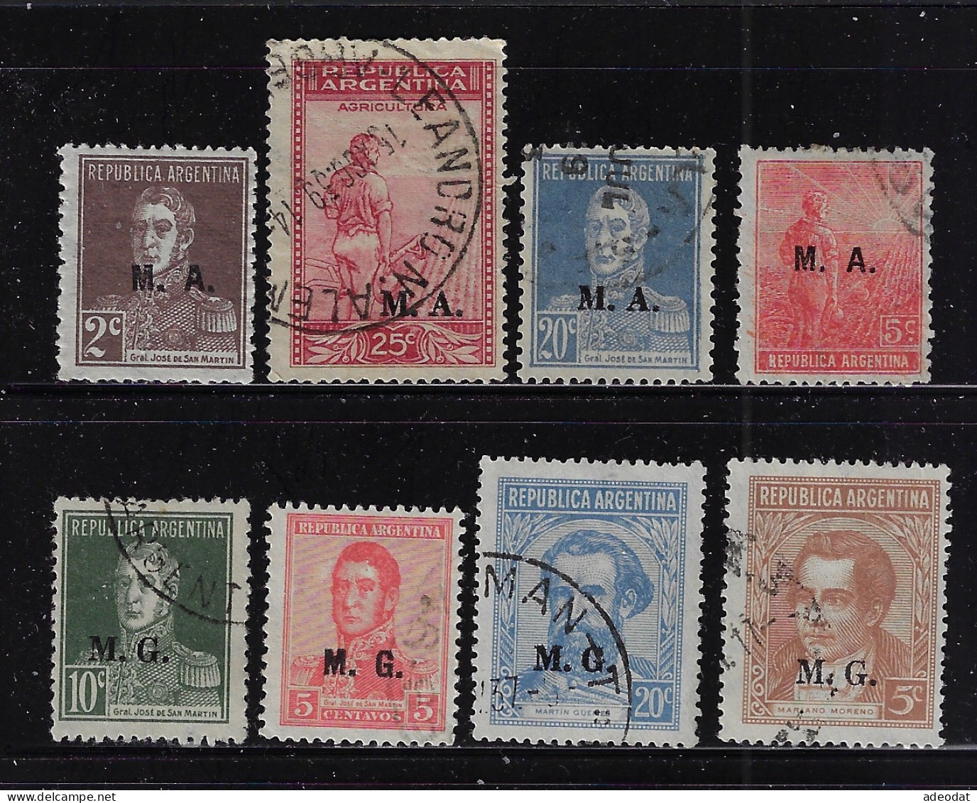 ARGENTINA 1913-1937  OFFICIAL DEPARTMENT STAMPS  SCOTT # 27 STAMPS USED  CV $5.40 C - Unused Stamps