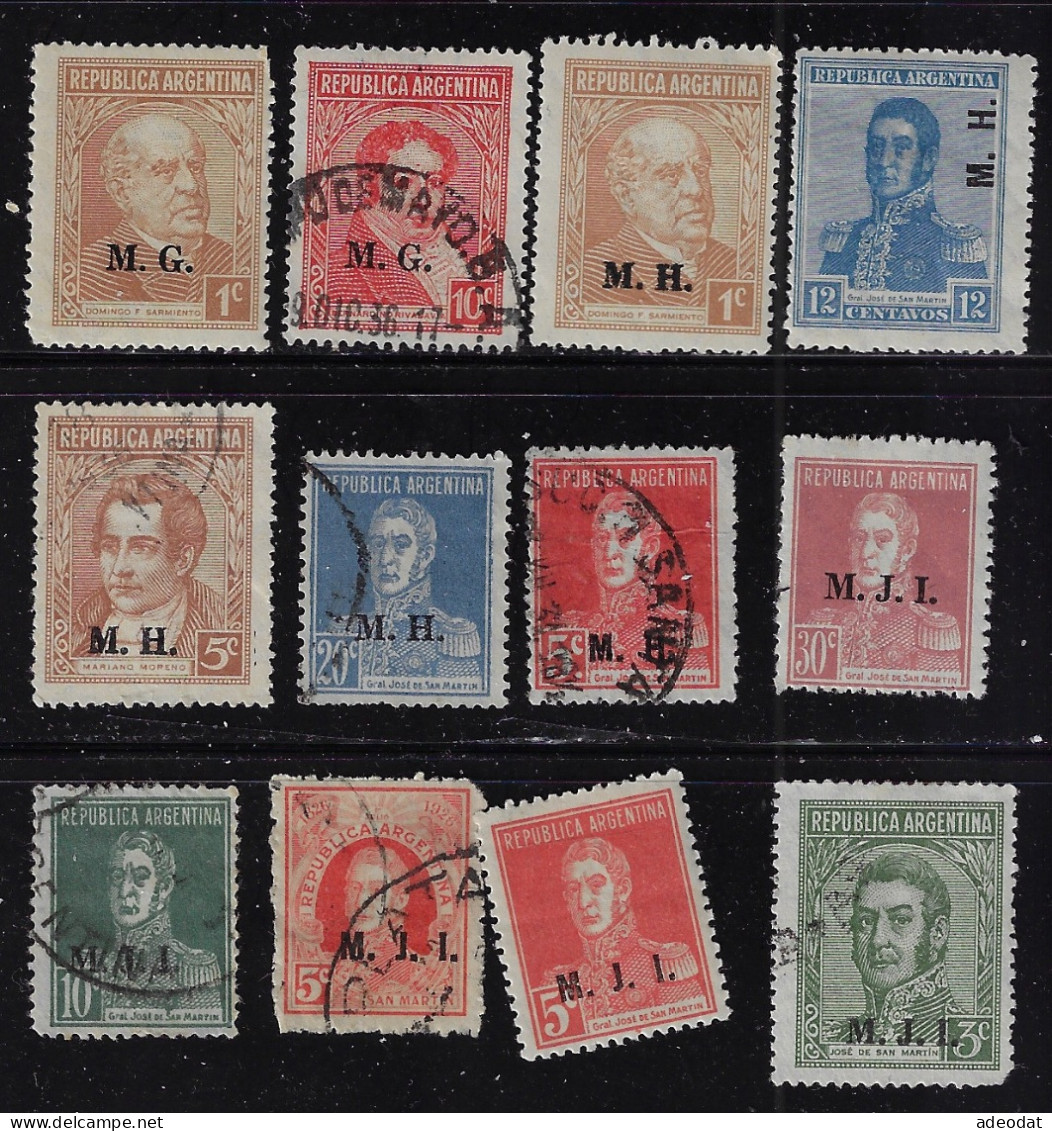 ARGENTINA 1913-1937  OFFICIAL DEPARTMENT STAMPS  SCOTT # 27 STAMPS USED  CV $5.40 C - Unused Stamps