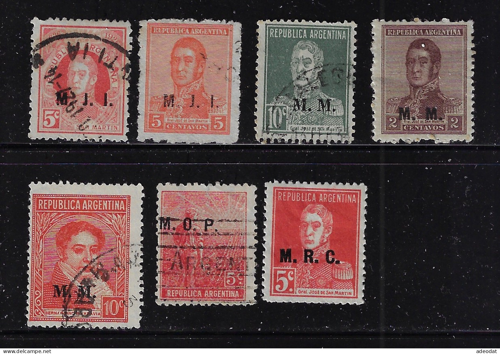 ARGENTINA 1913-1937  OFFICIAL DEPARTMENT STAMPS  SCOTT # 27 STAMPS USED  CV $5.40 C - Neufs