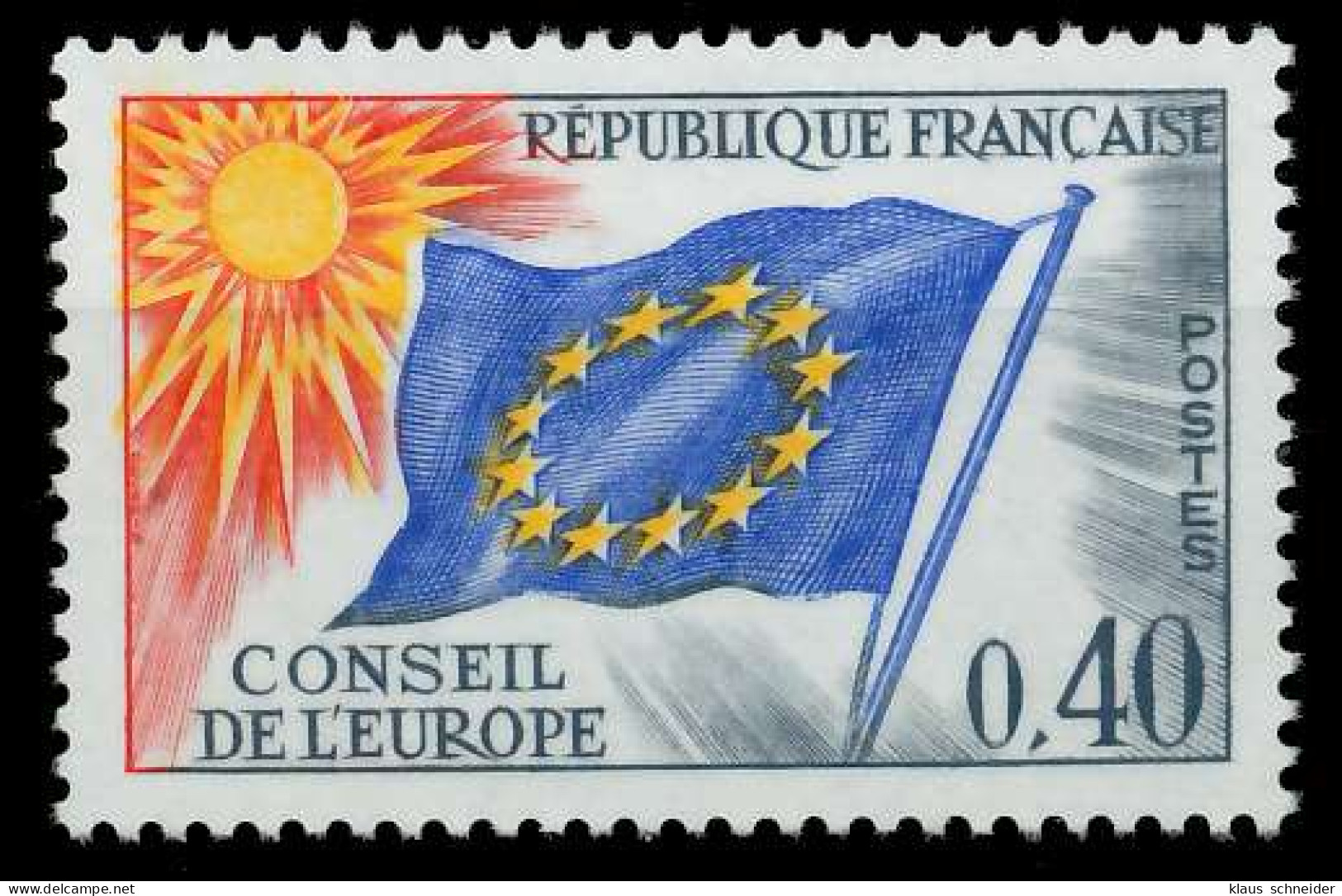 FRANKREICH DIENSTMARKEN EUROPARAT Nr 13 Postfrisch SADFBB6 - Mint/Hinged