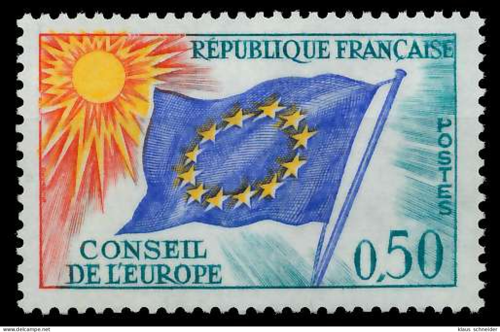 FRANKREICH DIENSTMARKEN EUROPARAT Nr 15 Postfrisch SADFBF6 - Mint/Hinged