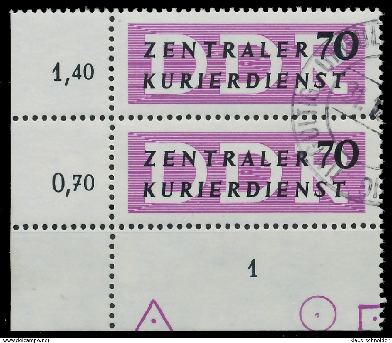 DDR DIENST VERWALTUNGSPOST-A ZKD Nr 9 Gestempelt SENKR P X1D294A - Autres & Non Classés