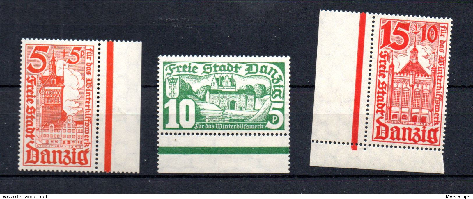 Danzig 1935 Satz 256/58 Freimarken Winterhilfe Postfrisch - Mint