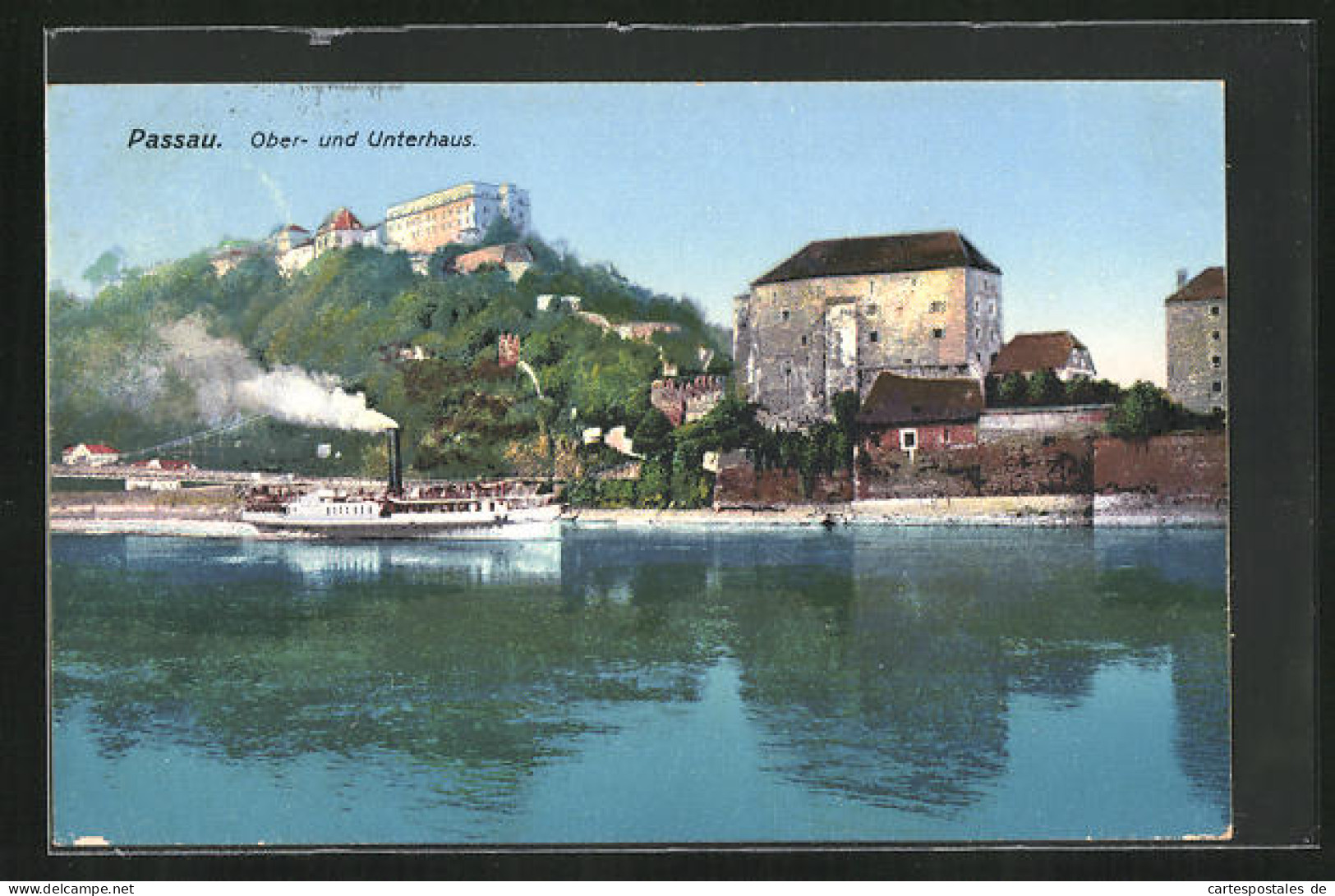 AK Passau, Ober- Und Unterhaus Mit Schiff  - Passau