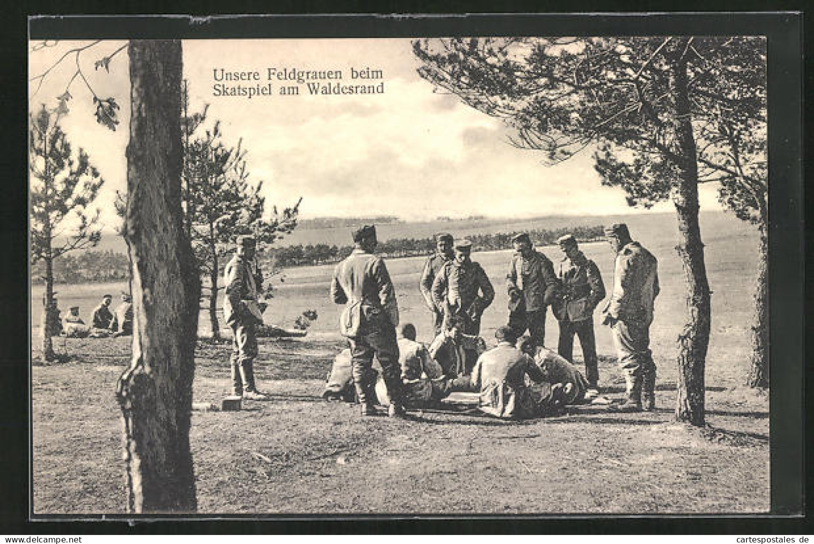 AK Soldaten In Feldgrau Beim Skatspiel Am Waldesrand  - Cartes à Jouer