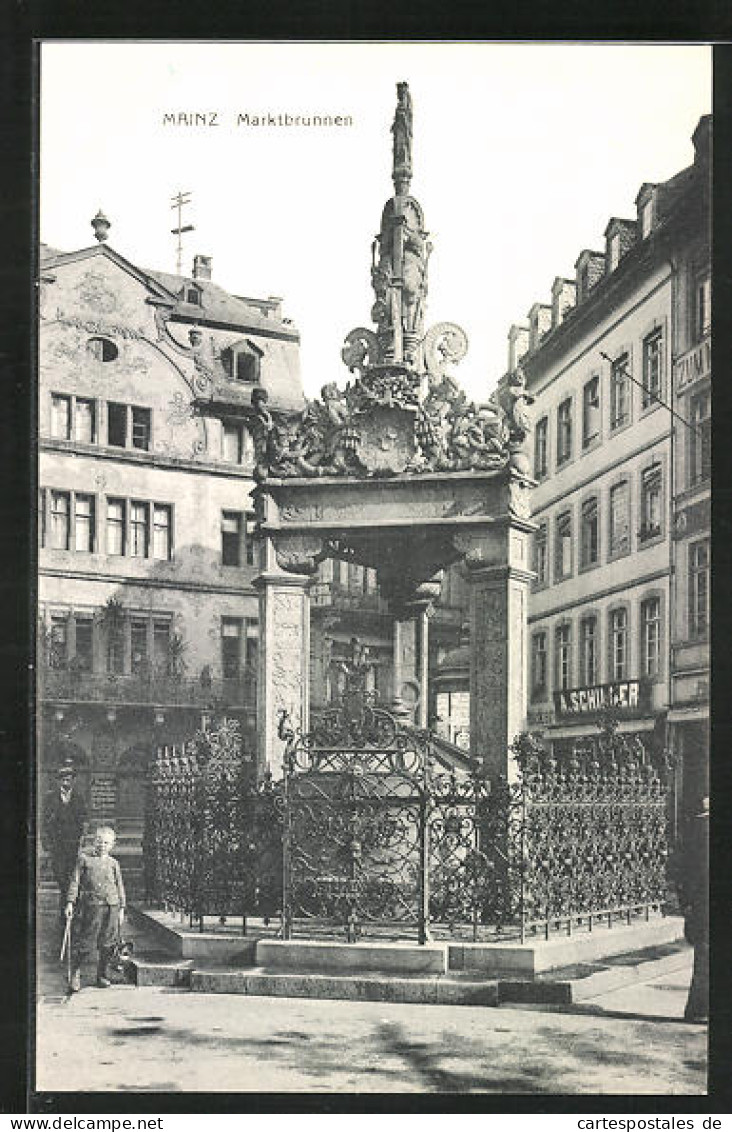 AK Mainz, Marktbrunnen  - Mainz