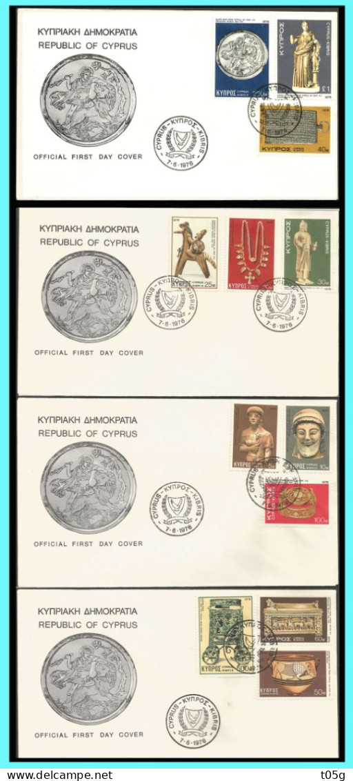 CYPRUS- GREECE- GRECE- HELLAS: FDC 7-6-1976 Compl. Set - Covers & Documents