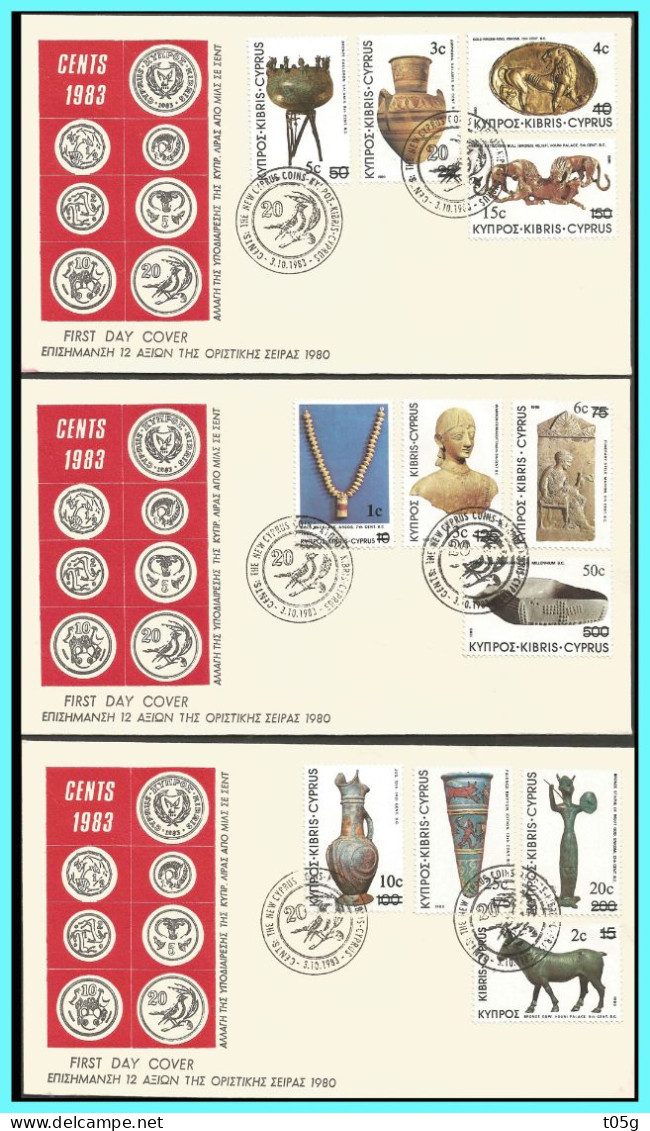 CYPRUS- GREECE- GRECE- HELLAS: FDC 03-10-1983 Compl. Set - Covers & Documents