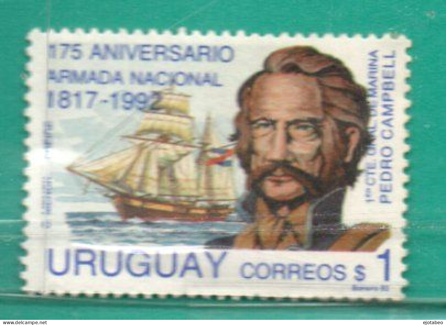 806 URUGUAY 1993 YT 1432 Mint-175a. Armada Nacional-TT:Barcos,Personalidades - Uruguay