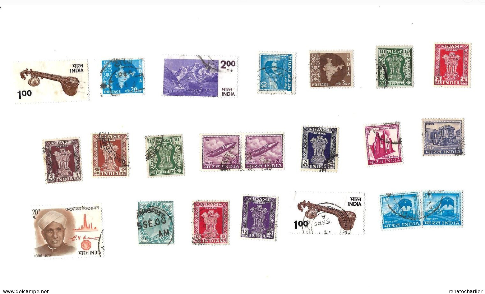 Collection De 60 Timbres Oblitérés. - Collections, Lots & Series