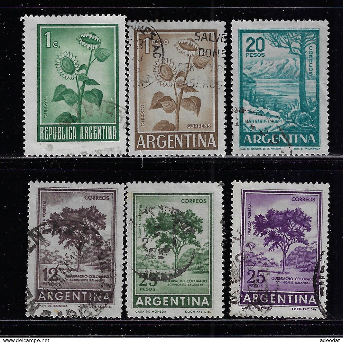 ARGENTINA 1960-1966   SCOTT #690,697,698,702,703  USED - Oblitérés