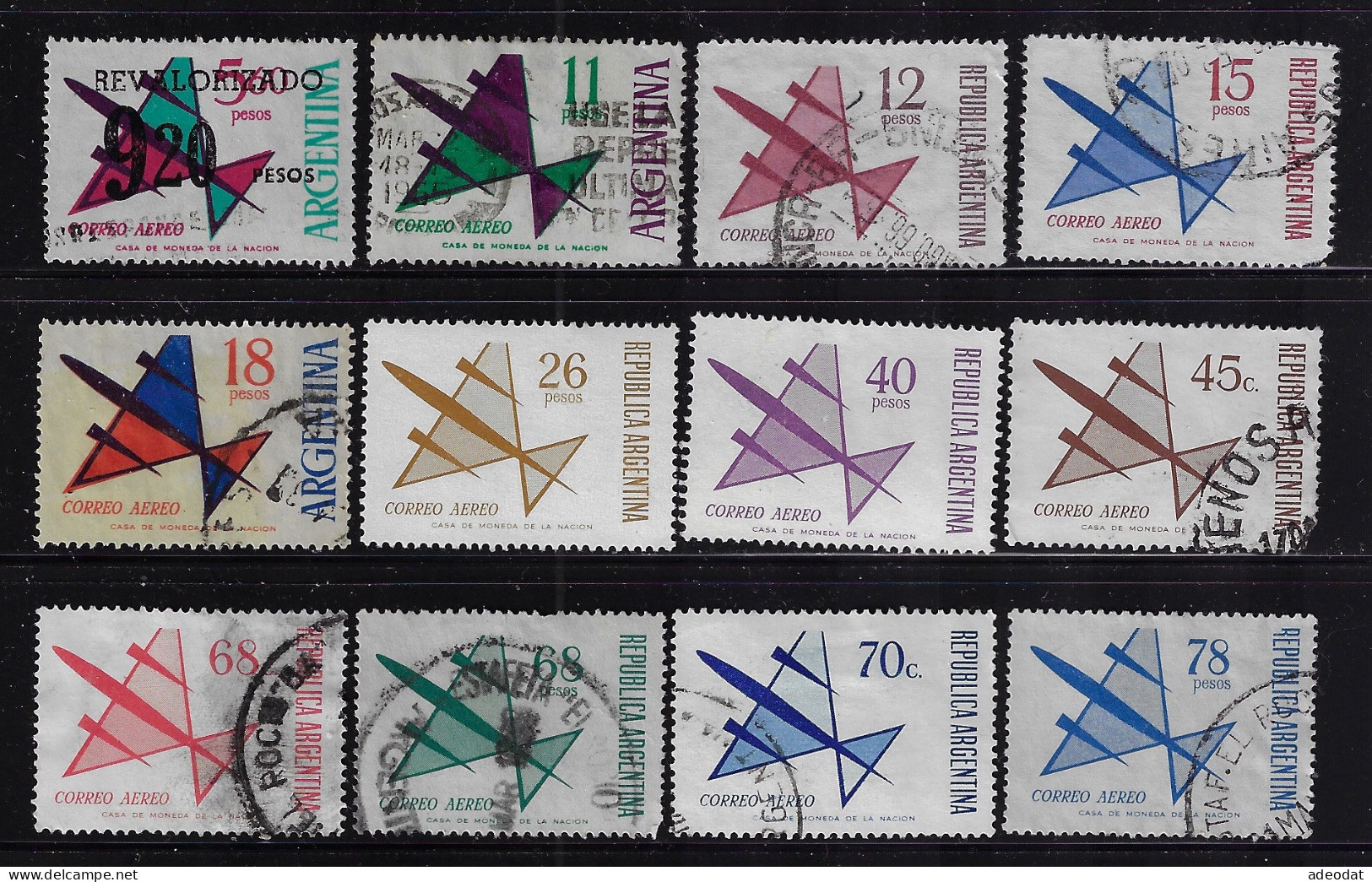 ARGENTINA 1963-1967  AIR POST STAMPS  SCOTT #C87,C89,C90,C101,C102,C108-C111,C135-C137,C149  USED - Used Stamps