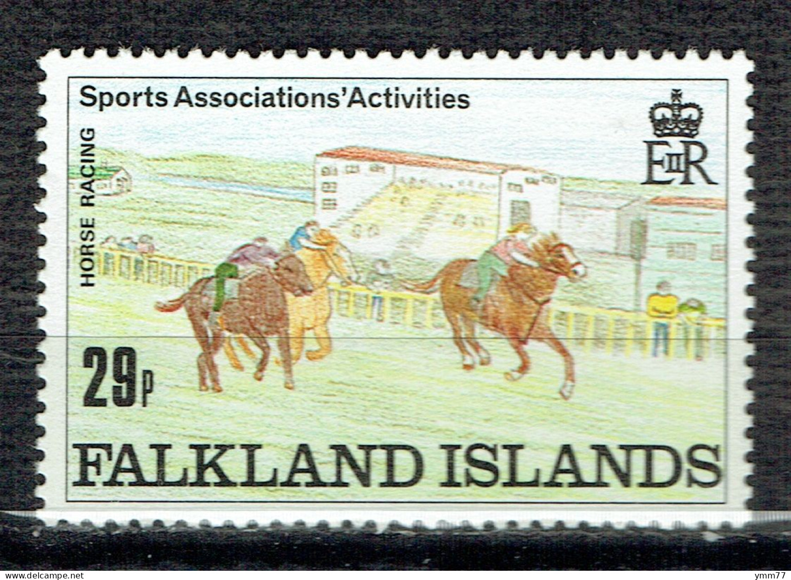 Activités Sportives Dans Les Associations. Dessins D'enfants : Course De Chevaux - Falkland