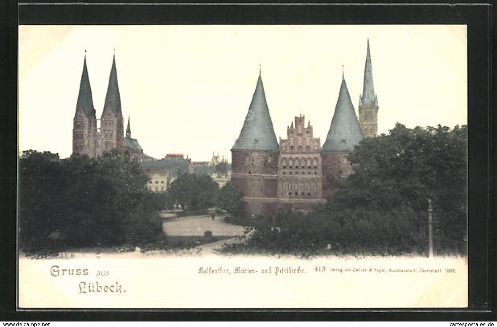 AK Lübeck, Holstentor Mit Marien- Und Petrikirche  - Luebeck