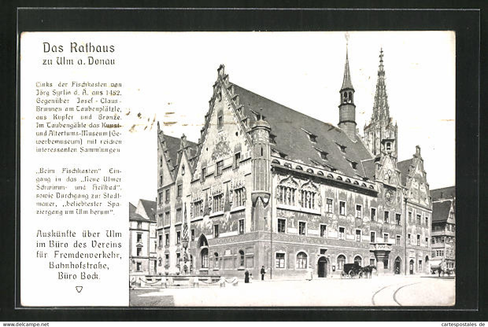 AK Ulm A. Donau, Rathaus Und Pferdewagen  - Ulm