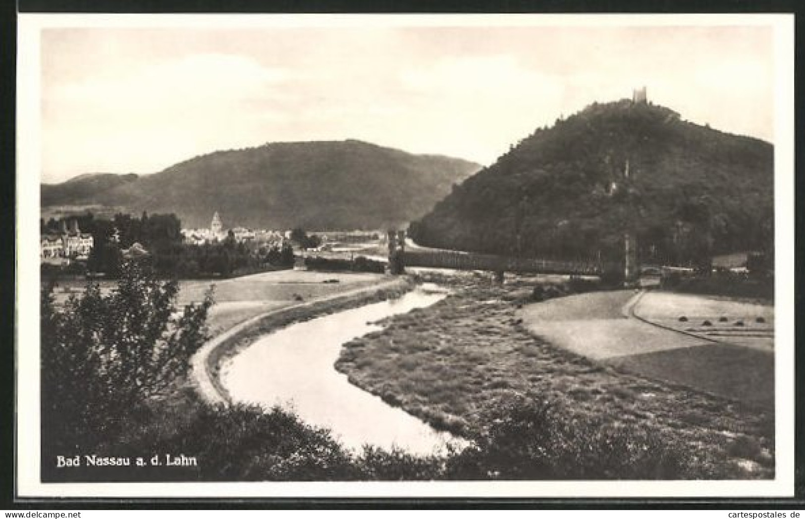 AK Bad Nassau A. D. Lahn, Ortspartie Mit Brücke  - Nassau