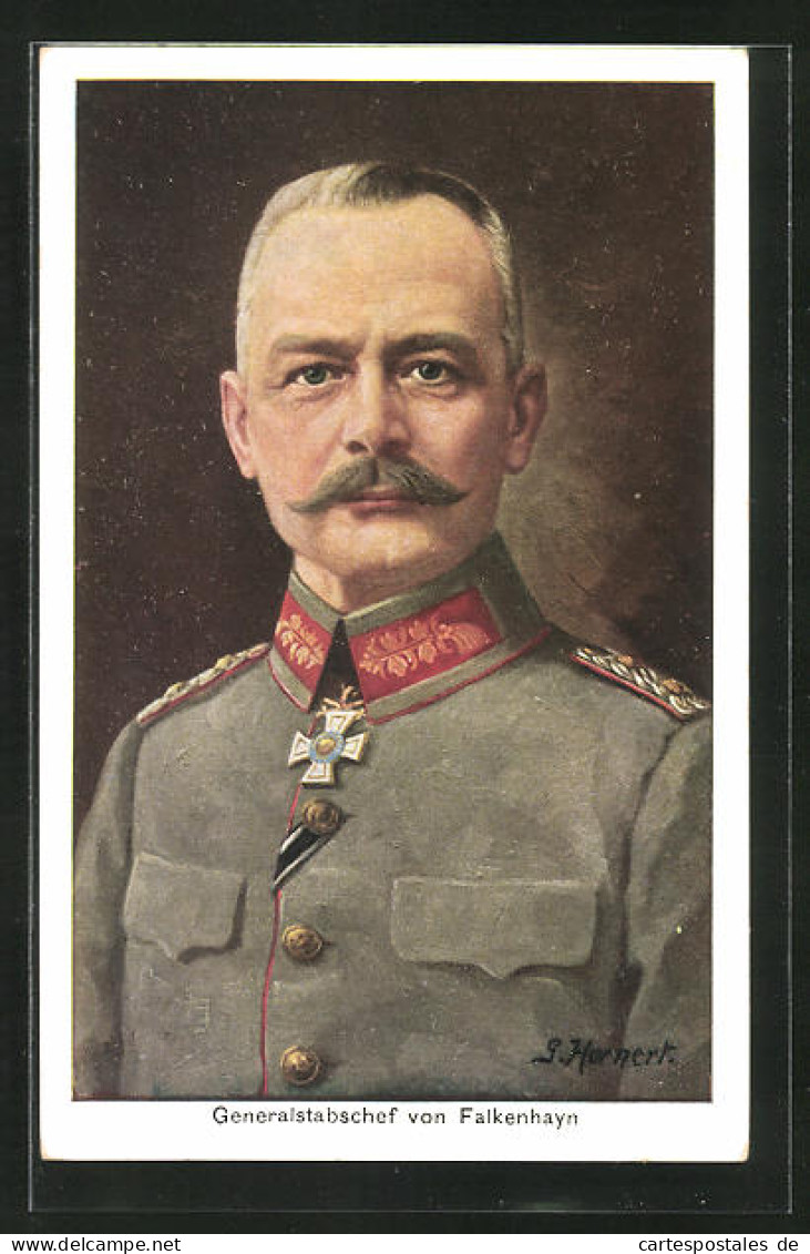 Künstler-AK Heerführer, Generalstabschef Von Falkenhayn  - War 1914-18