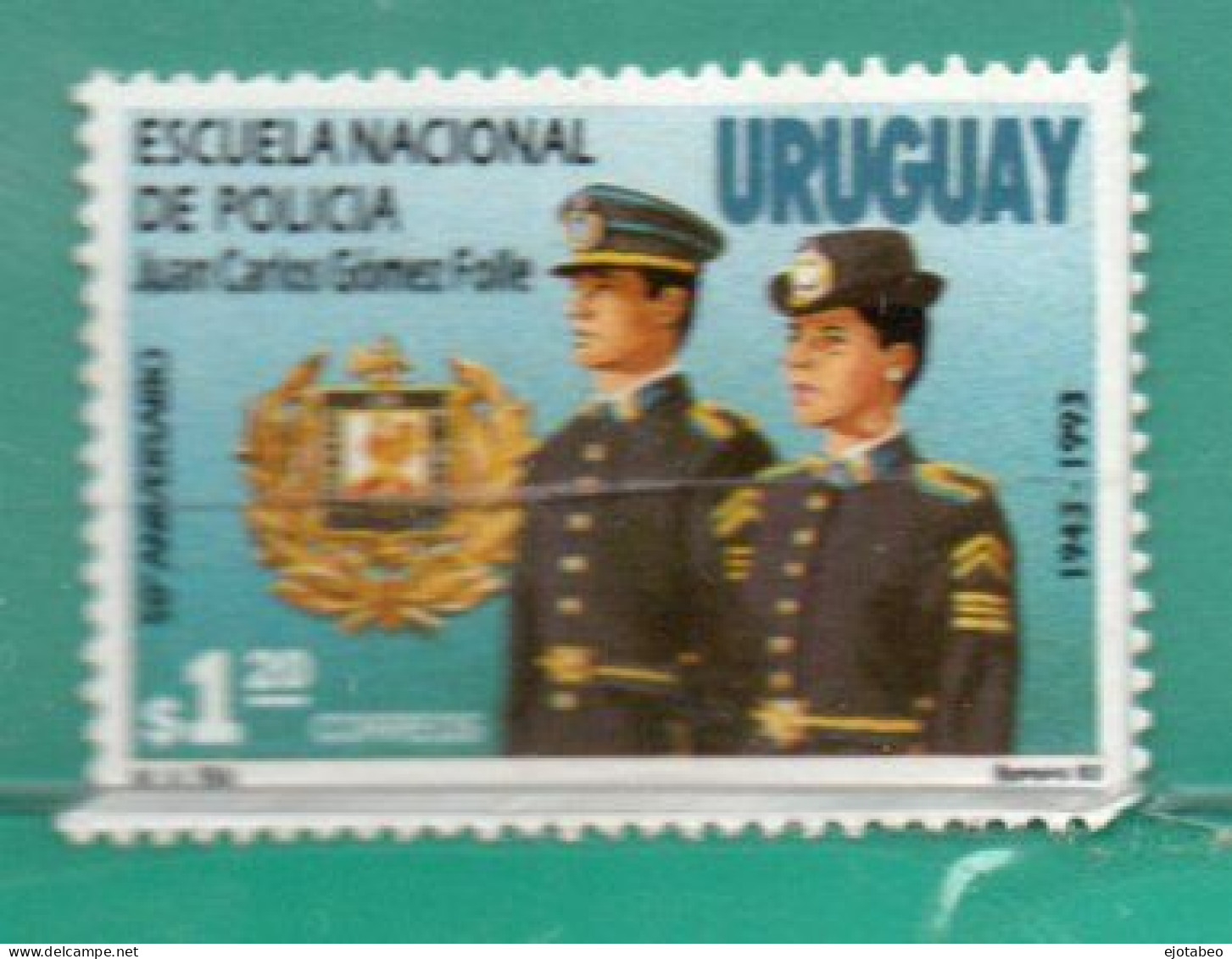 812b URUGUAY 1993 YT 1440 Nuevo Sin Goma-50a.Escuela Nacional De PolicíaTT:Sombreros,Escudos,Uniformes,Gallos - Uruguay