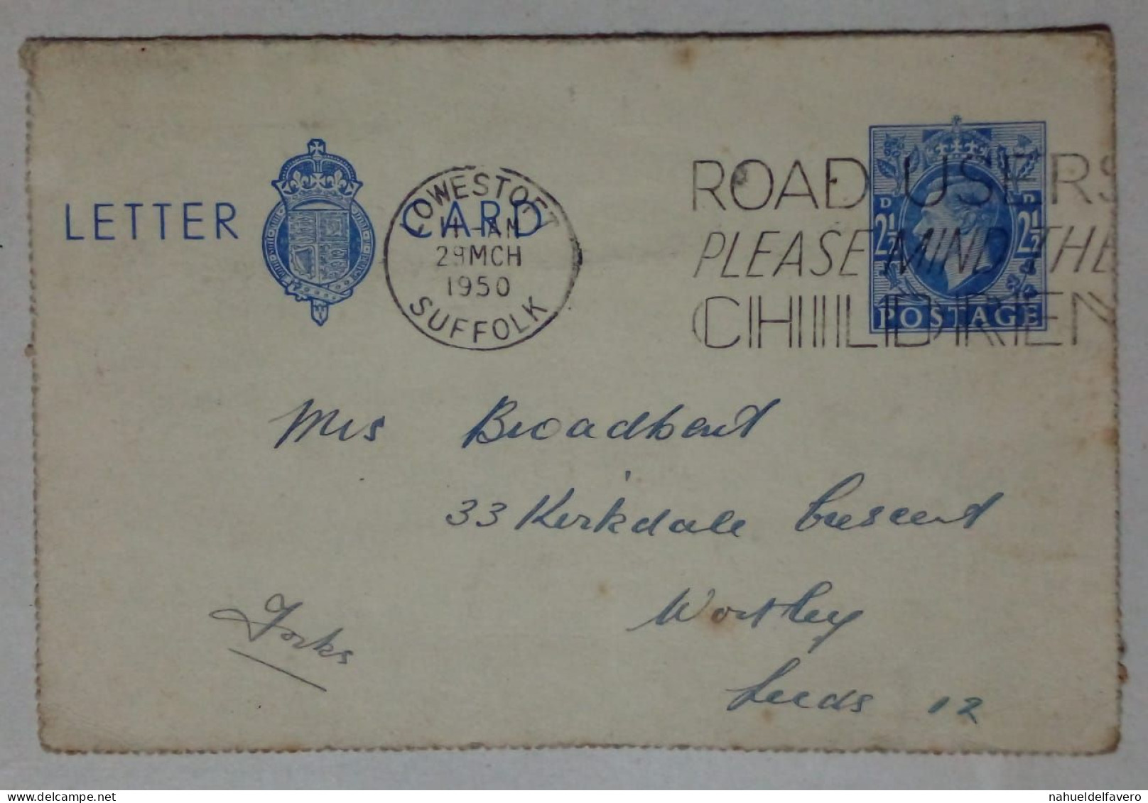Grande-Bretagne - Carte-lettre Circulée (1950) - Oblitérés