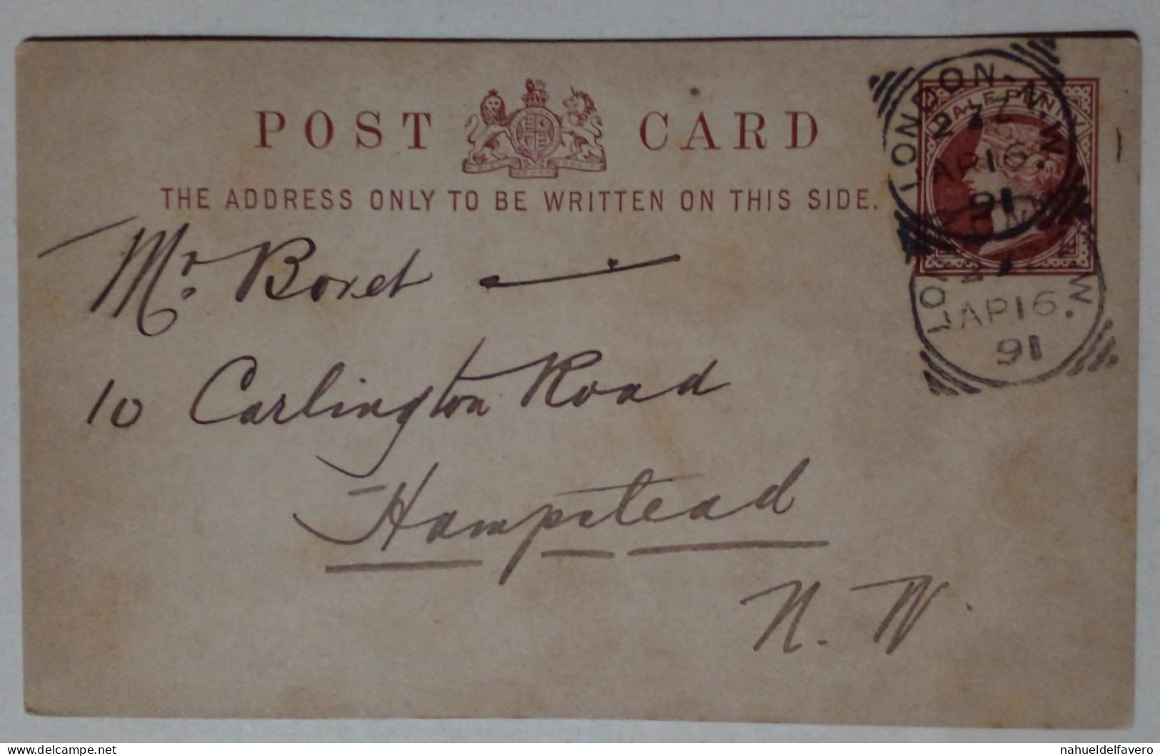Grande-Bretagne - Carte Postale Circulée (1891) - Oblitérés