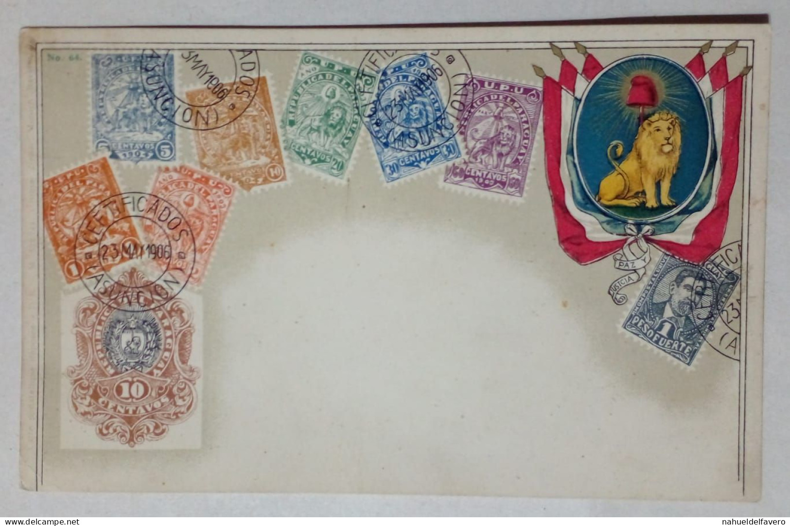 Paraguay - Carte Postale Union Postal Universal Thème Bouclier Avec Lion. - Paraguay