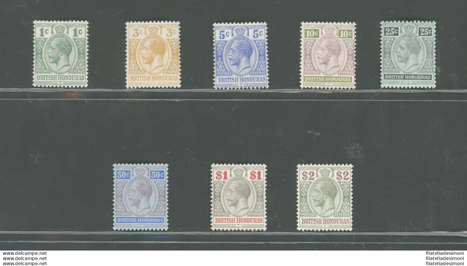 1913-21 BRITISH HONDURAS, Stanley Gibbons N. 101 - 109 - MNH** + 102 + 106 + 110 MH* - Sonstige & Ohne Zuordnung