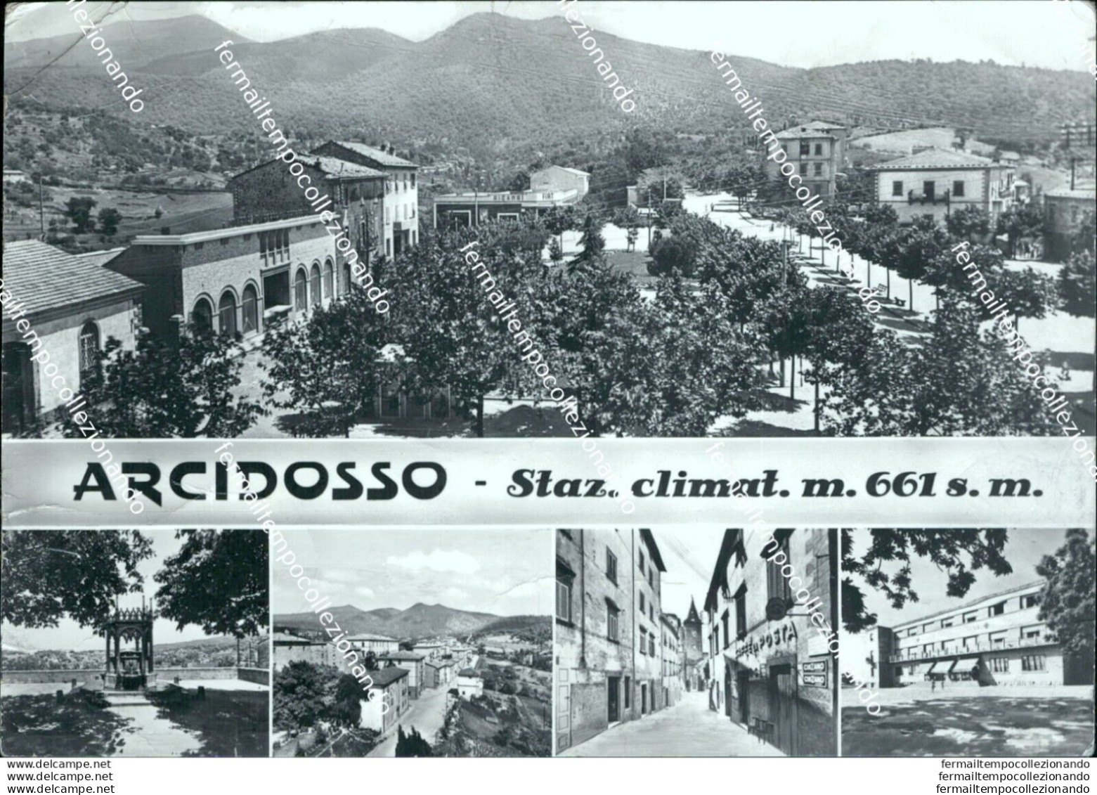 Br31 Cartolina Arcidosso Pieghe Macchie D'umidita' Provincia Di Grosseto Toscana - Grosseto