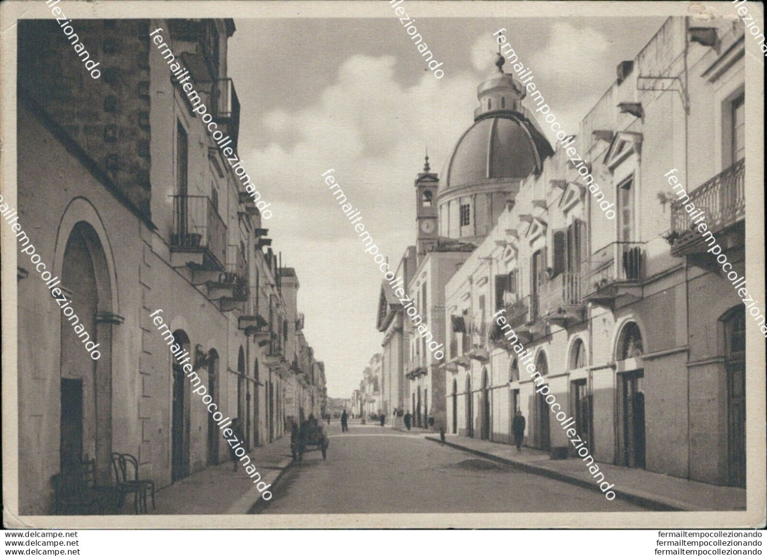 Bu138 Cartolina Barletta Via Milano 1939 Provincia Di Bari Puglia - Bari