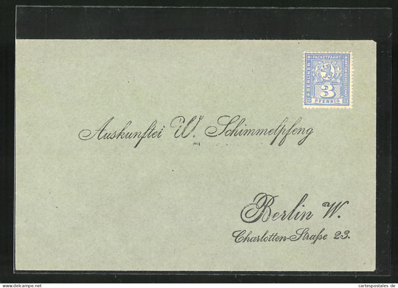 Briefumschlag An Die Auskunftei W. Schimmelpfennig In Berlin, Charlotten-Strasse 23  - Postzegels (afbeeldingen)