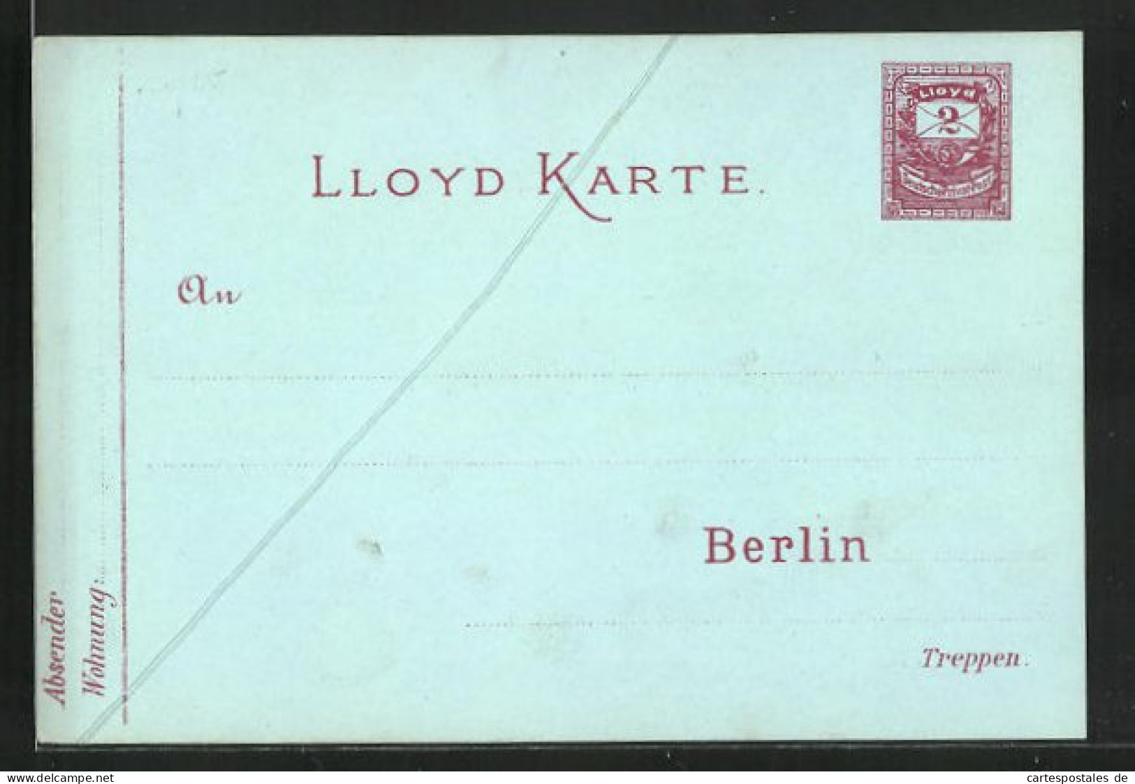 AK Private Stadtpost Lloyd Karte, Berlin, 2 Pfg.  - Briefmarken (Abbildungen)