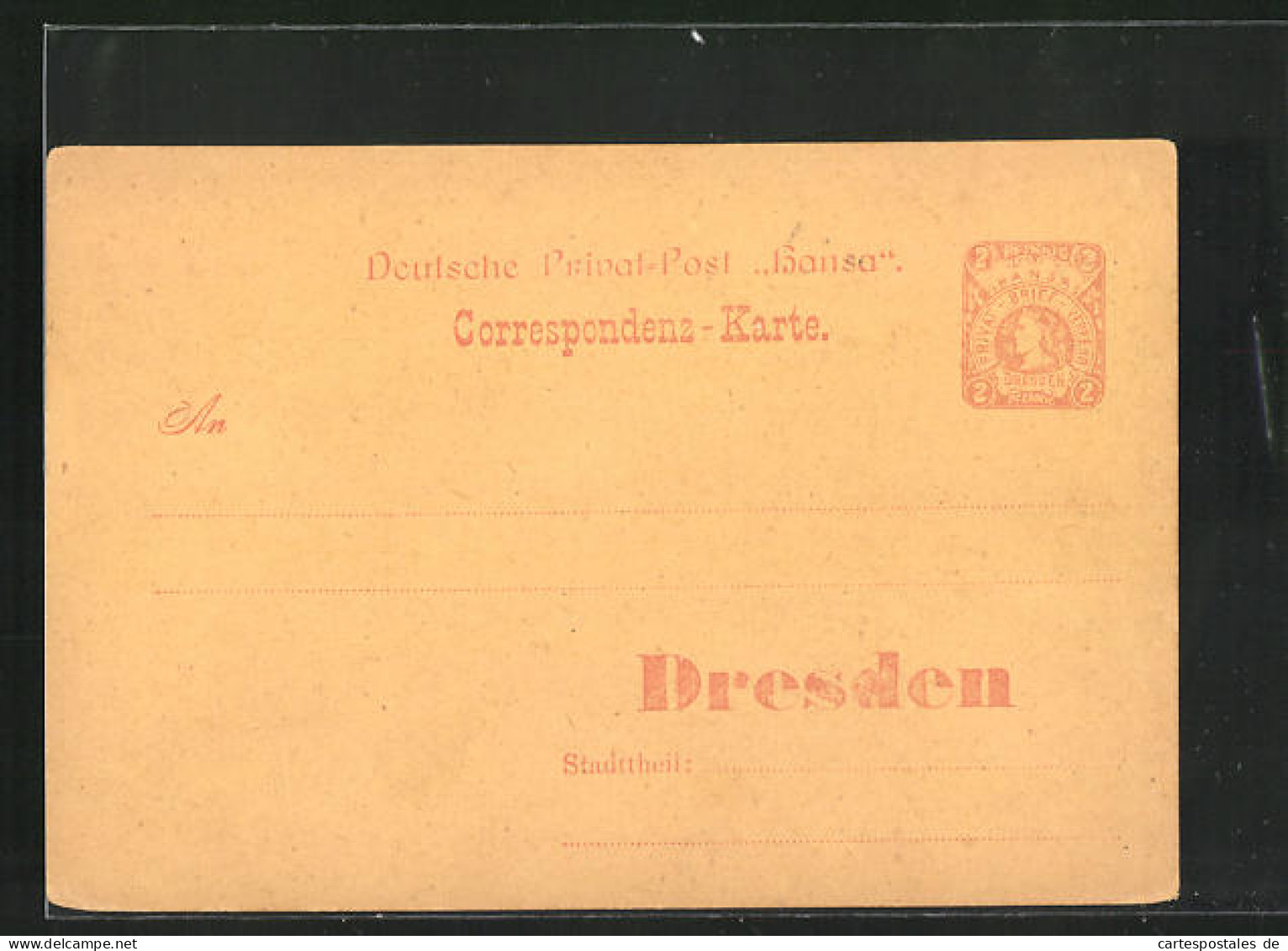 AK Private Stadtpost Hansa Berlin, 2 Pfg., Correspondenz-Karte  - Stamps (pictures)