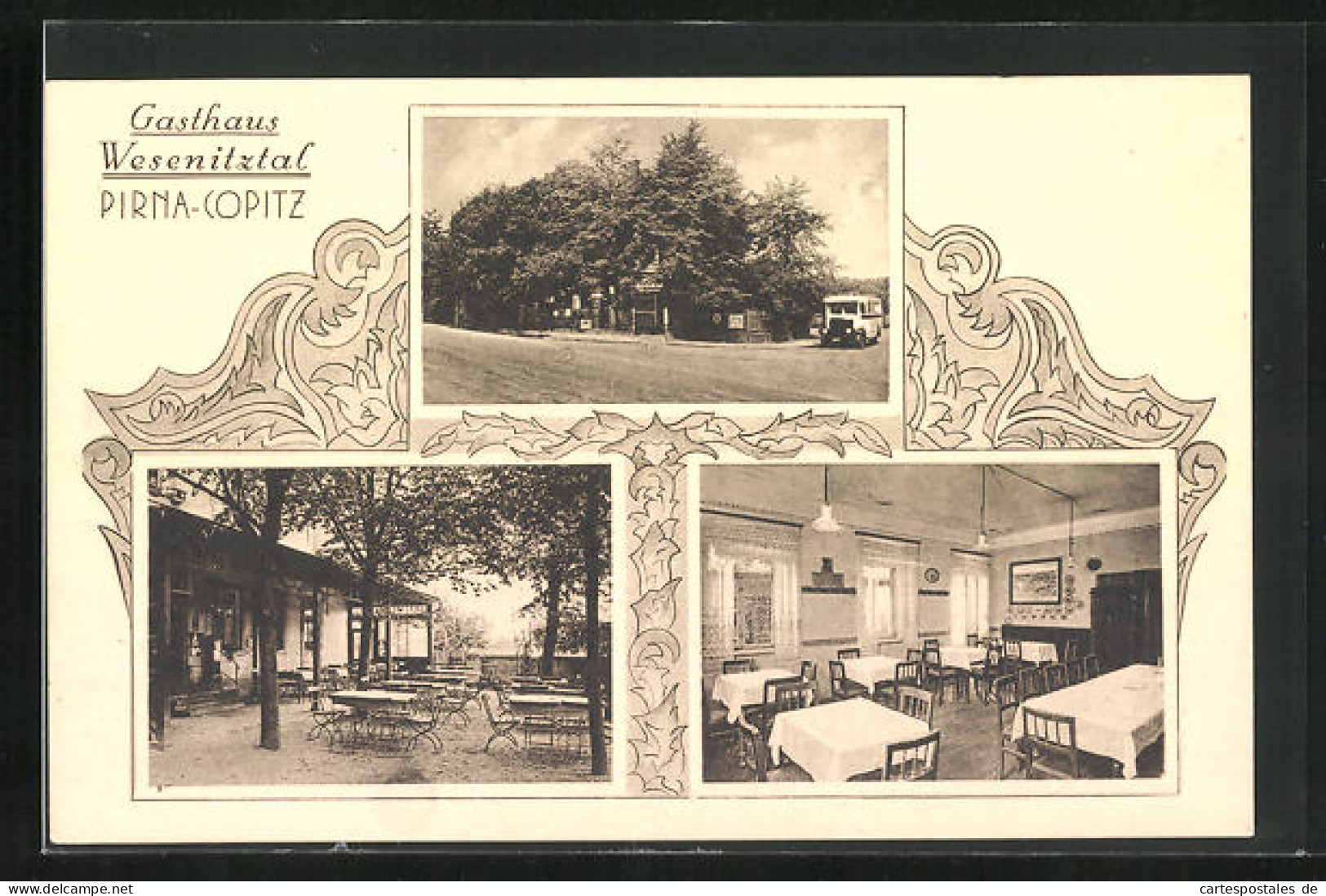 AK Pirna-Copitz, Speisesaal Und Garten Des Gasthaus Wesenitztal Von Otto Zschäkel  - Pirna