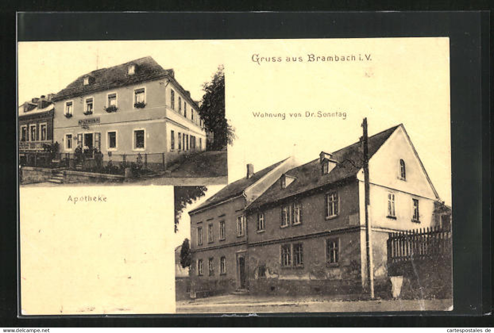 AK Brambach I. V., Wohnung Von Dr. Sonntag, Apotheke  - Bad Brambach