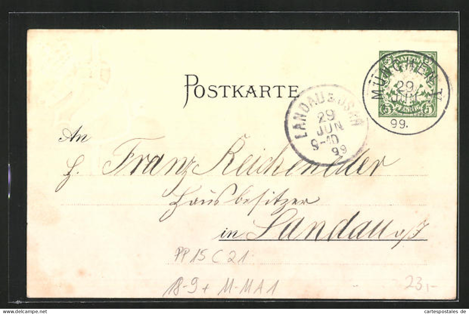 Präge-Lithographie München, 25. Bundesjubiläum Bayrischer-Veteranen-Krieger U. Kampfgenossen-Bund, PP 15 C 21, Ganz  - Cartes Postales