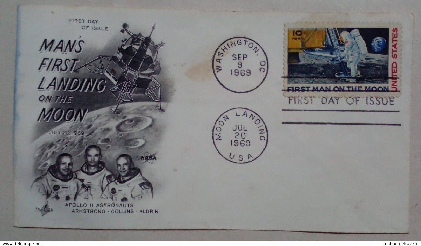 Etats-Unis - Enveloppe Premier Jour De Diffusion Ayant Pour Thème L'atterrissage De L'homme Sur La Lune (1969) - Verenigde Staten