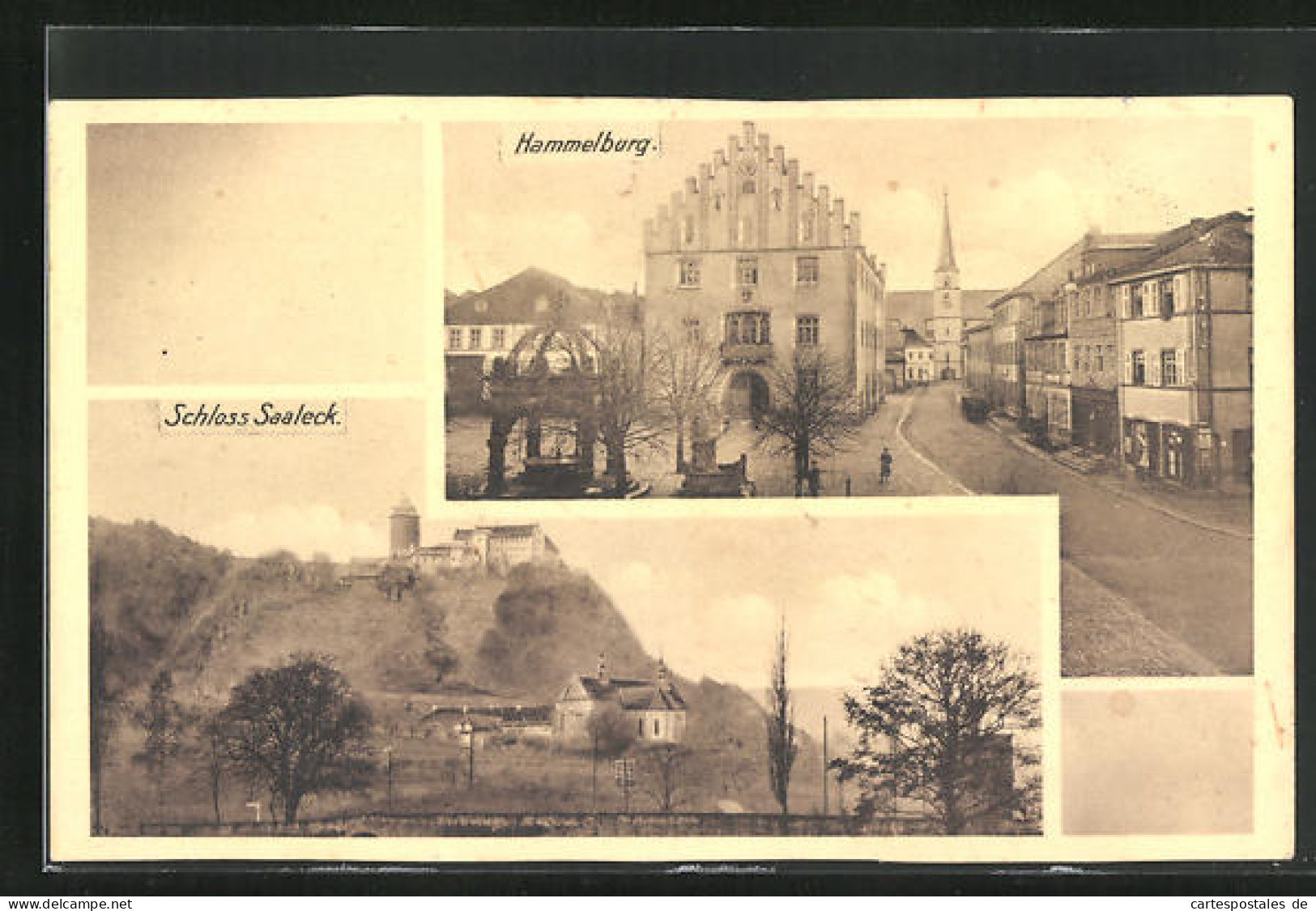 AK Hammelburg, Strassenpartie Mit Kirche, Schloss Saaleck  - Hammelburg