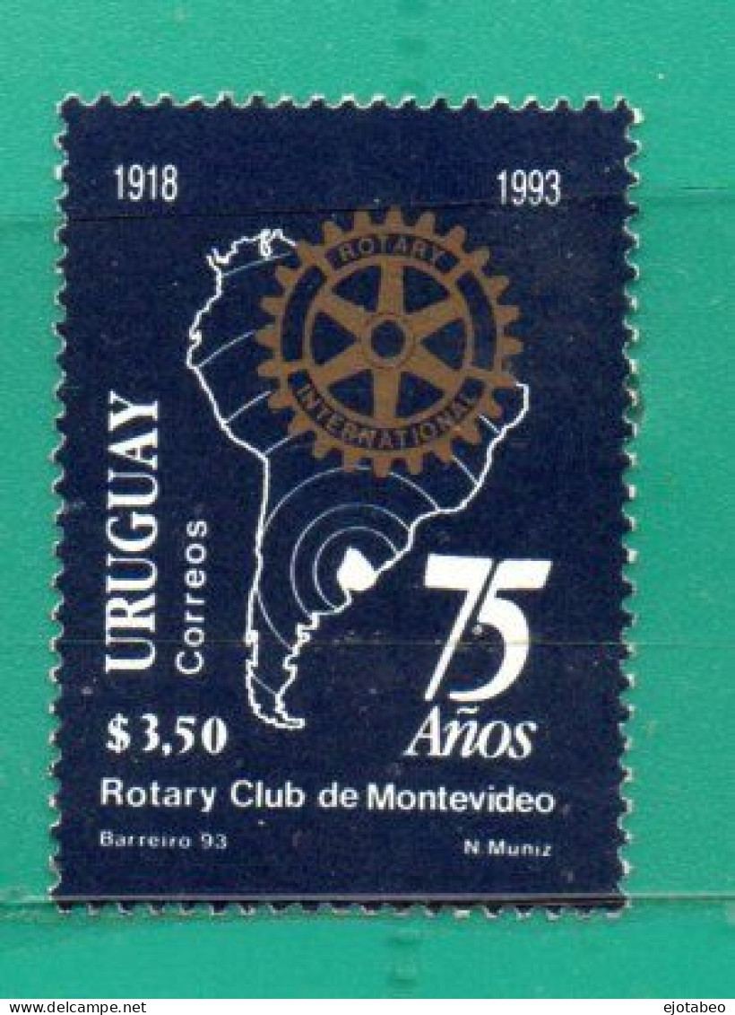 819 URUGUAY 1993 YT 1447 Ss Mint -75a Del Rotary Club De Montevideo TT:Mapas,Ruedas,Engranajes - Uruguay