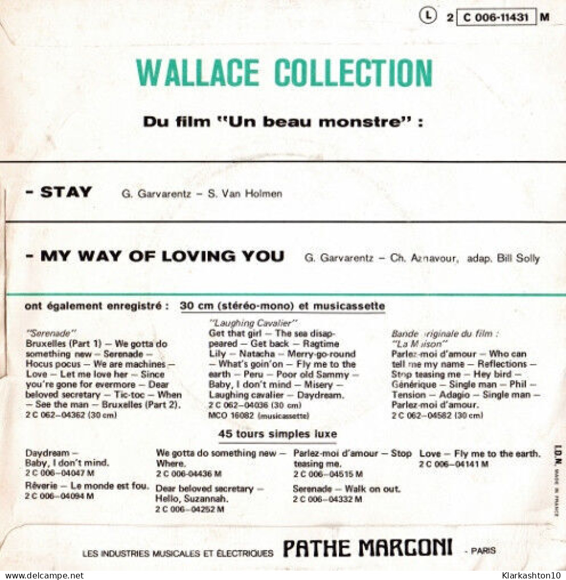 My Way Of Loving You / Stay - Unclassified