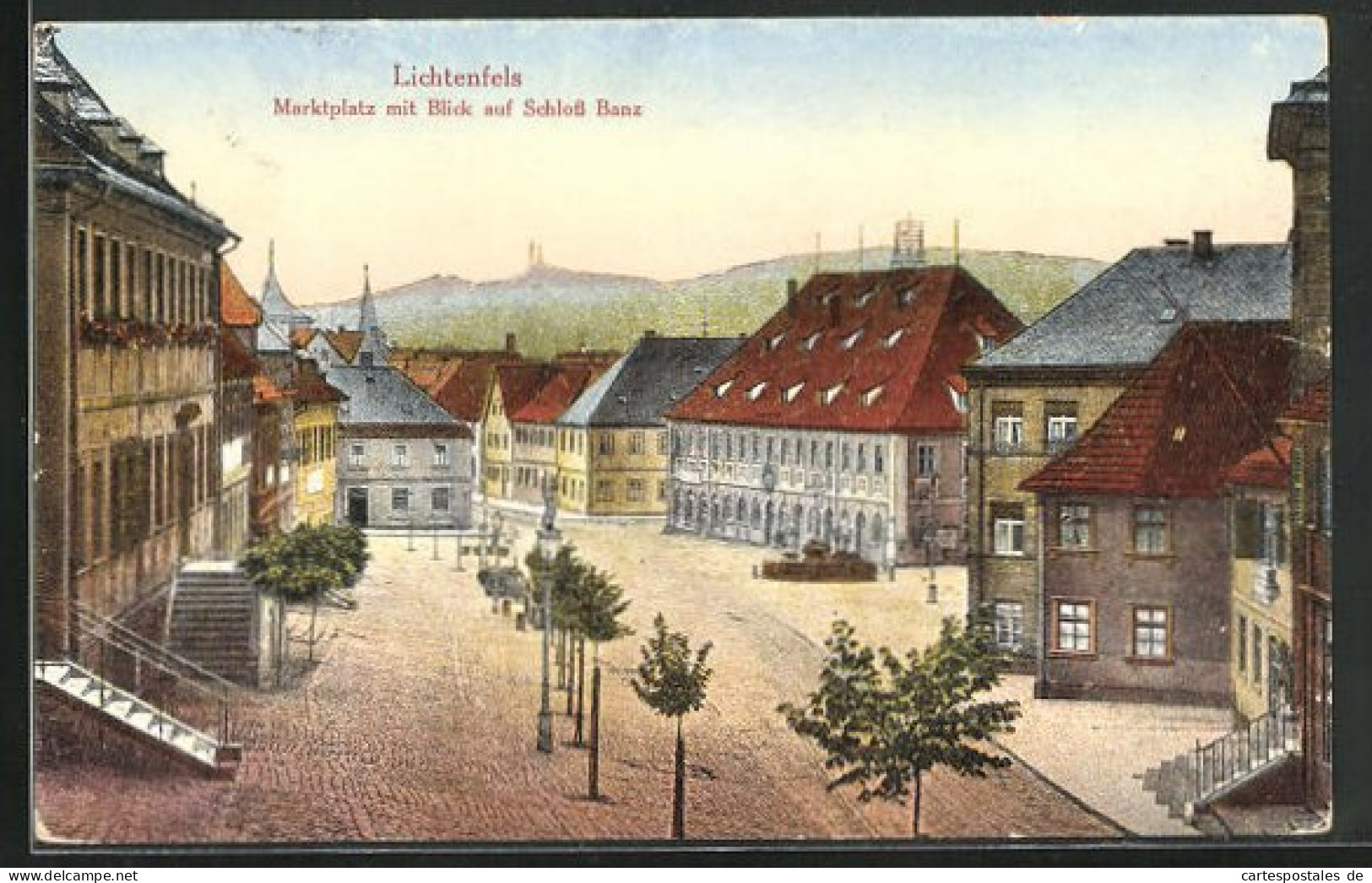 AK Lichtenfels, Marktplatz Mit Blick Auf Schloss Banz  - Lichtenfels