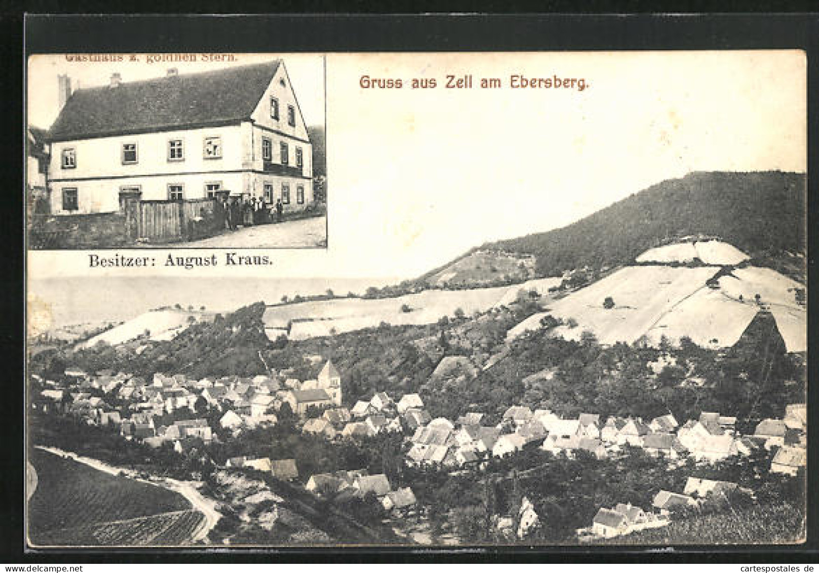 AK Zell Am Ebersberg, Gasthaus Zum Goldenen Stern, Teilansicht  - Ebersberg