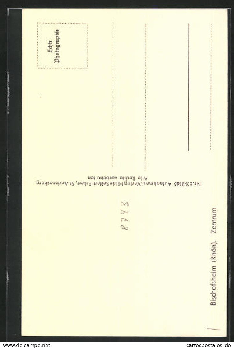 AK Bischofsheim V. D. Rhön, Strasse Im Zentrum Mit Stadtturm  - Other & Unclassified