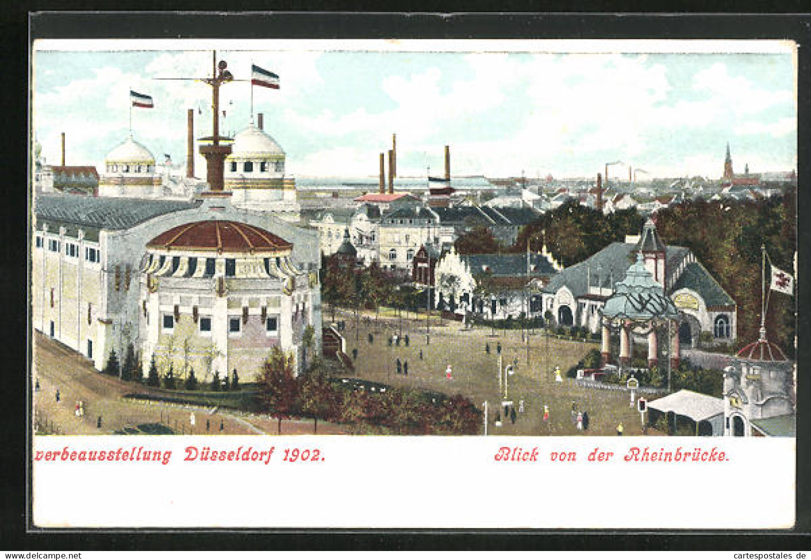 AK Düsseldorf, Ausstellung 1902, Blick Von Der Rheinbrücke Auf Das Ausstellungsgelände  - Expositions