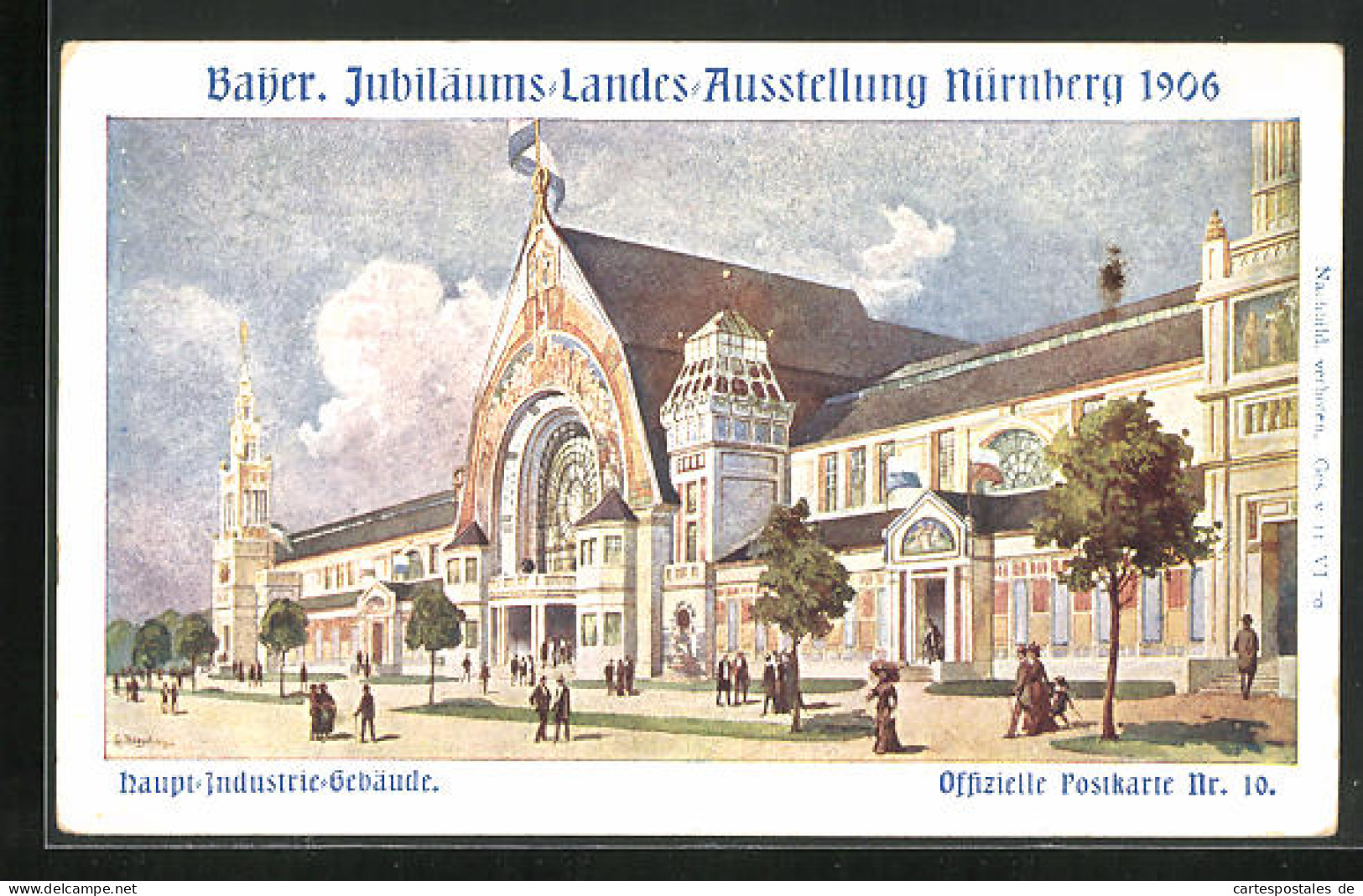 Künstler-AK Nürnberg, Bayer. Jubiläums-Landes-Ausstellung 1906, Haupt-Industrie-Gebäude  - Exhibitions