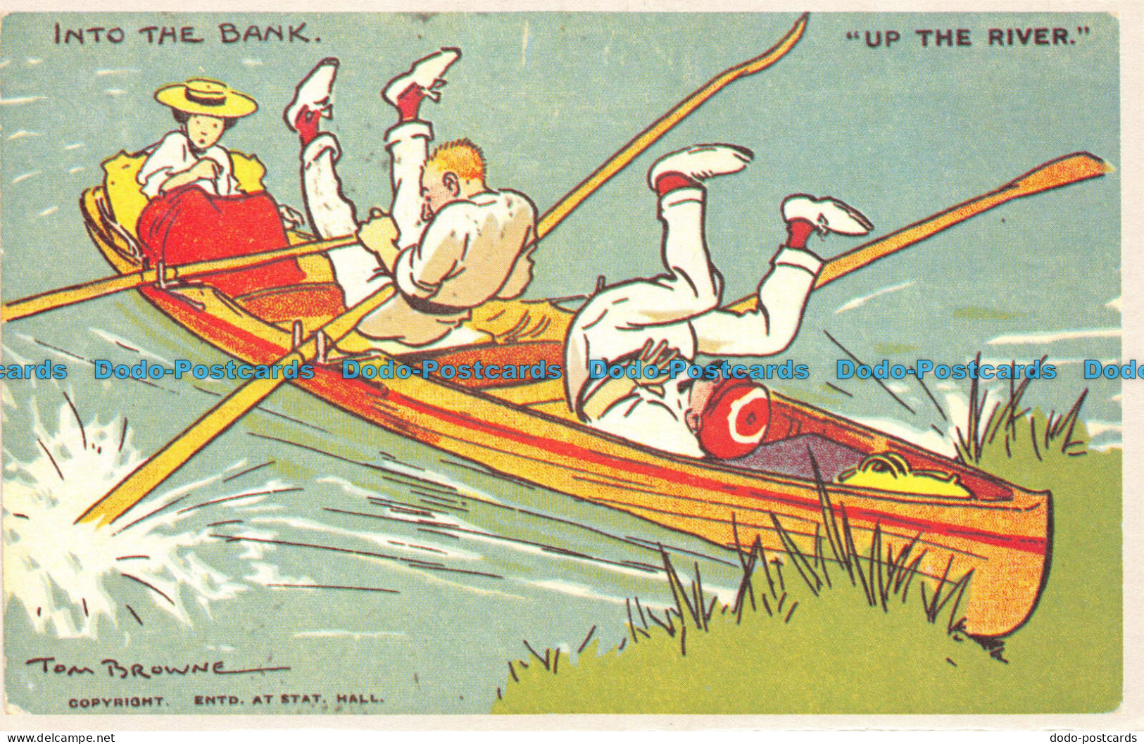 R058204 Up The River. Sporting Postcards By Tom Browne. Chimera Arts London - Autres & Non Classés