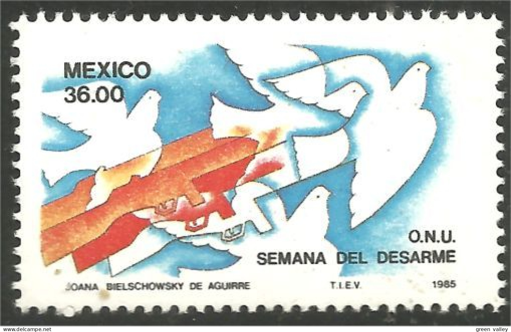 WR-27 Mexico Arme Fusil Gun Colombe Paloma Dove Taube MNH ** Neuf SC - Militaria